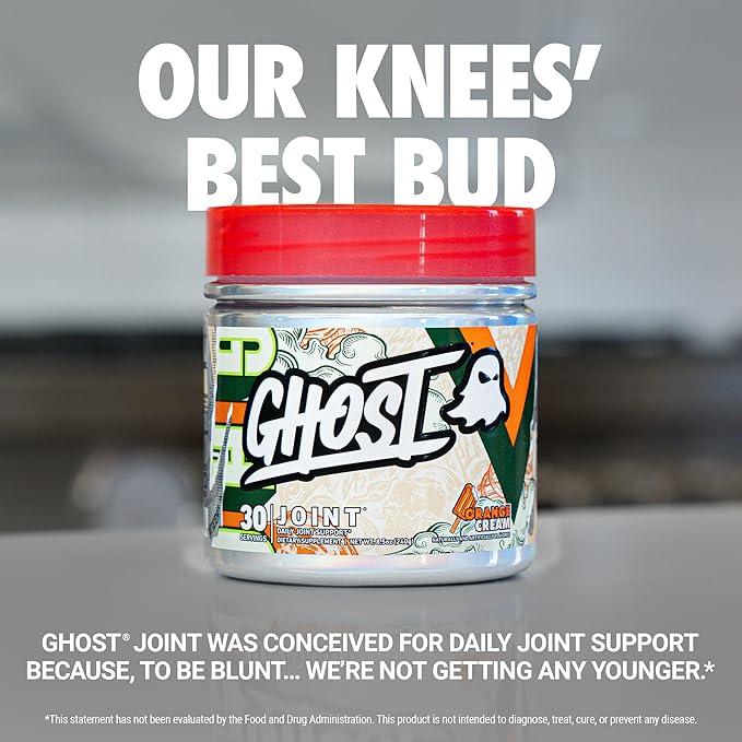 GHOST Joint Supplement, Orange Cream (30 Servings) - Daily Joint Maintenance Supplement for Men & Women - Glucosamine HCL, Chondroitin Sulfate & Curcumin - Cartilage, Bones & Joint Support