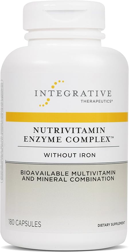 Integrative Therapeutics NutriVitamin Enzyme Complex - Mineral Supplement - Multivitamin & Mineral Supplements with Vitamins C, E & Digestive Enzymes - Iron & Dairy Free - 180 Capsules