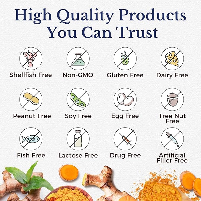 Vitalitown Glucosamine Chondroitin MSM, Turmeric, Collagen, Hyaluronic Acid, Boswellia, Quercetin, 11-in-1 Formula, Glucosamine Sulfate 1500 mg, No Shellfish, Flexibility & Comfort, 180 Caps