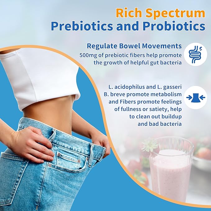 ZEBORA Probiotics for Women, Men and Kids, Prebiotics and Probiotics Powder for Digestive and Immune Gut Health - Support Healthy-Respiratory-System Gluten Free and Non GMO, 30 Packets