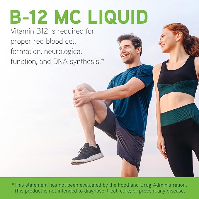 DAVINCI Labs B12 MC Liquid - Helps Support Cardiovascular Health, Healthy Energy Levels & Healthy Blood & Nerve Cells with Liquid Vitamin B12, Folic Acid & Vitamin B6* - 30mL (30 Servings)