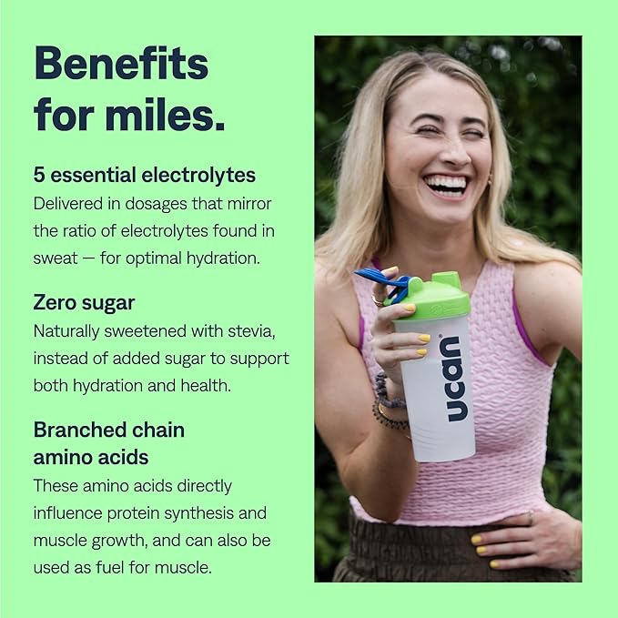 UCAN Hydrate + Aminos Packets, Orange, 10 Count, Keto, Sugar-Free Electrolyte + Muscle Recovery, Essential Electrolytes + EAAs & BCAAs, Non-GMO, Vegan, for Runners, Gym-Goers, Performance Athletes