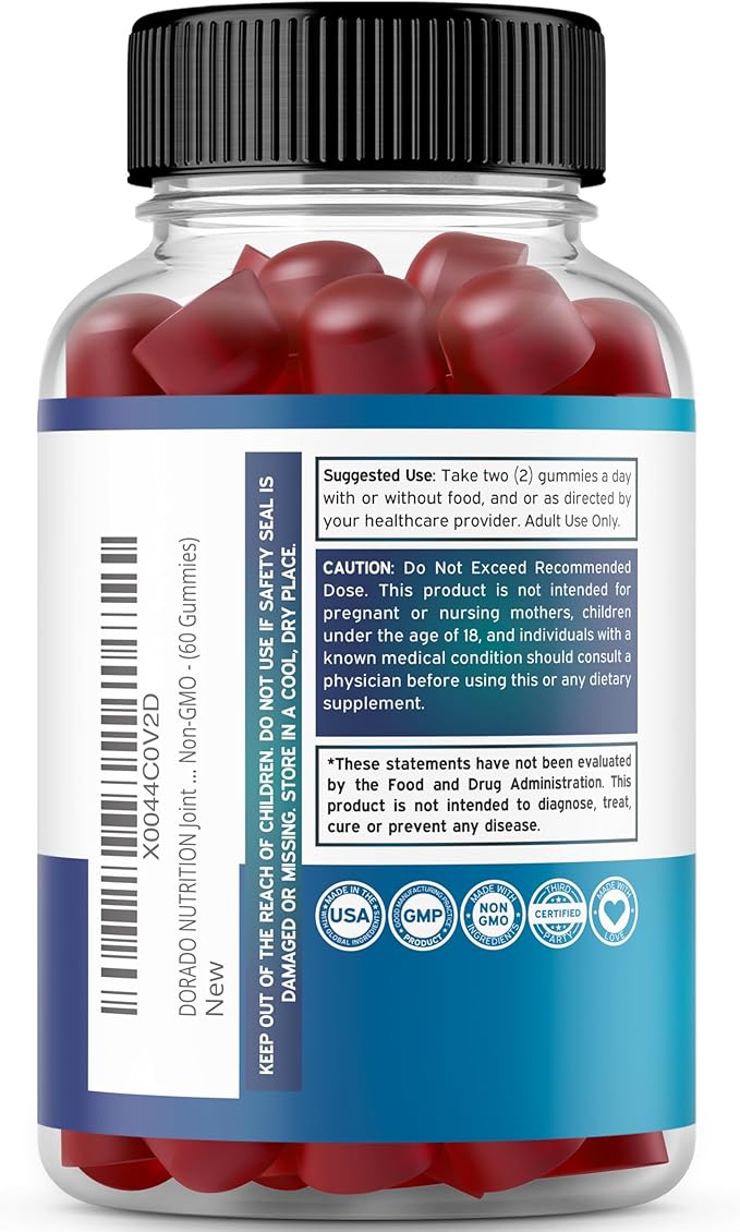 Saffron (60 Gummies) Premium 5 in 1 Advanced Formula - Delicious Raspberry Flavor and Glucosamine Chondroitin Joint Supplement (60 Count) Joint Supplements for Men & Women - Vegan Safe & Made in USA