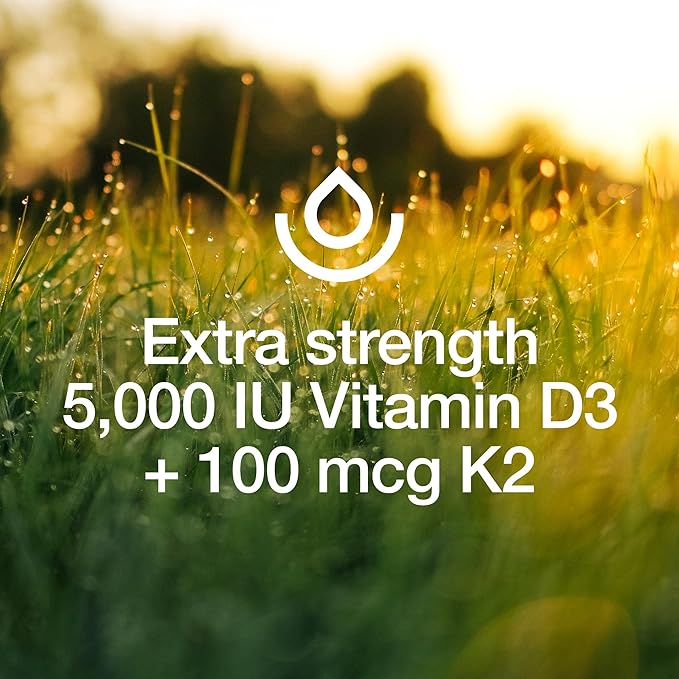 Fresh Nutrition Vegan Vitamin D3 + K2 Capsules - 5000 IU D3 + 100mcg K2 as MK-7 for Optimal Absorption - Immune Health, Bone Health, Mood - Non GMO - 90 Capsules, 3 Month Supply