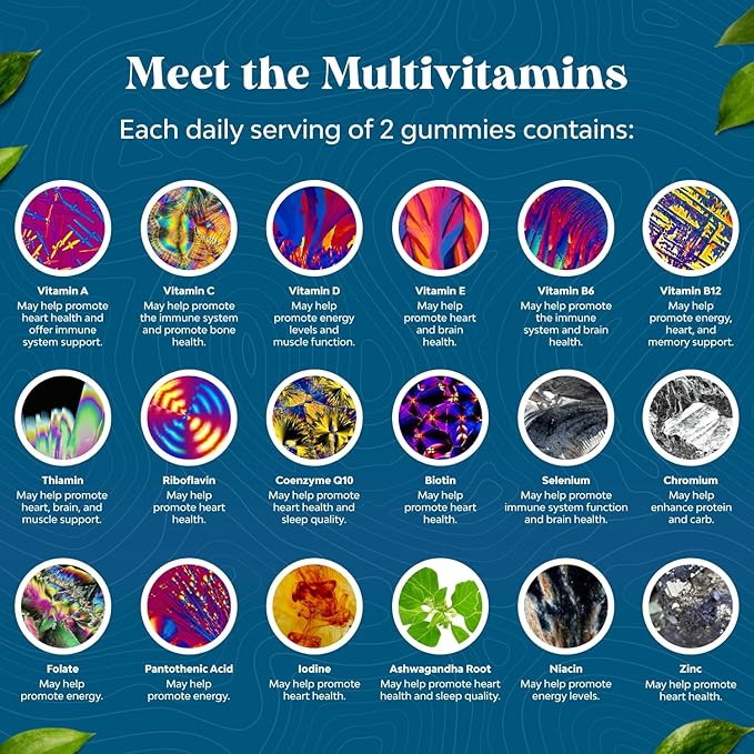 Men's Multivitamins Gummies with Superfood Complex - Daily Multivitamin for Men with CoQ10 and Ashwagandha for Energy and Immunity - Vegetarian Adult Multivitamin Gummies for Men (2 Month Supply)