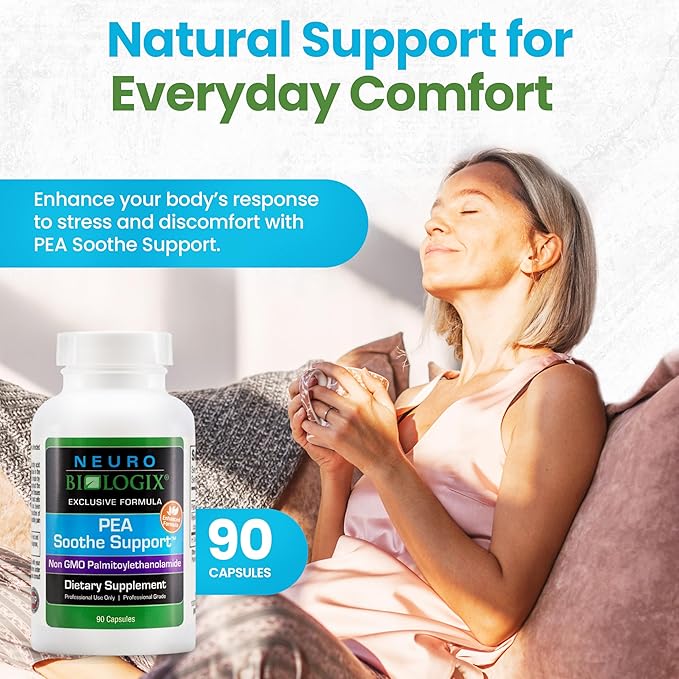 PEA Soothe Support Natural Relief Formula - PEA Supplement Featuring PEA & Resveratrol to Support Nerve Function & Reduce Sensitivity - Promotes Recovery, Mental Clarity, Energy & Everyday Balance