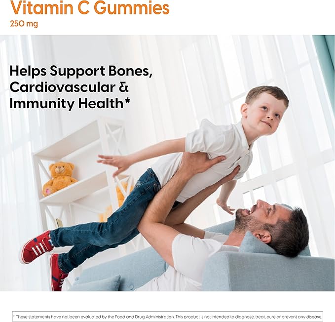 Doctor's Best, Vitamin C Gummies 250mg per Serving Great Tasting Immune Brain Eyes Heart Circulation Antioxidant Support Natural Pectin Vegan Gluten Free CT, Fruit, 120 Count