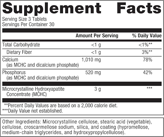Metagenics Bone Builder Extra Strength - Calcium Supplement - with Phosphorus - Gluten-Free & Non-GMO - 90 Tablets - 30 Servings