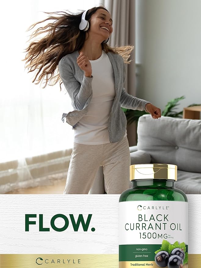 Carlyle Black Currant Oil Softgels | 1500mg | 200 Count | Non-GMO and Gluten Free Formula | Black Currant Seed Oil