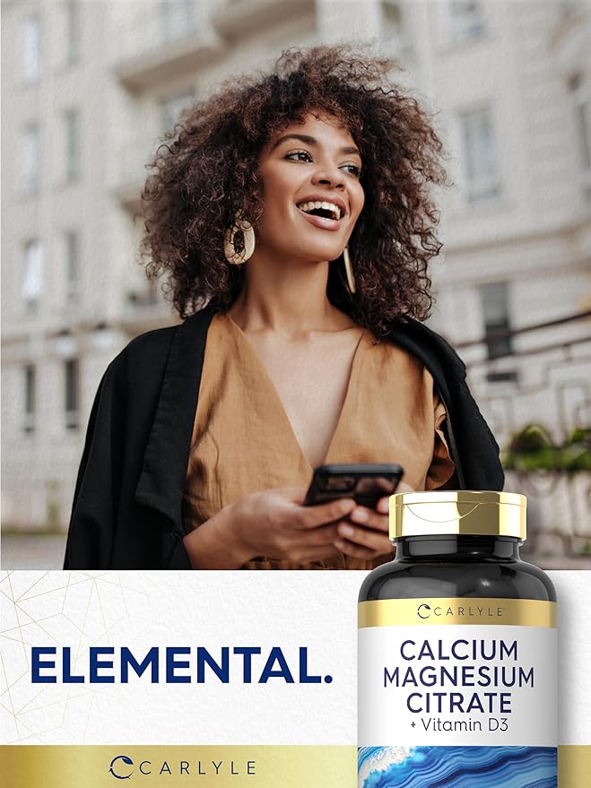 Carlyle Calcium Magnesium Citrate with Vitamin D3 | 150 Capsules | Non-GMO & Gluten Free Supplement