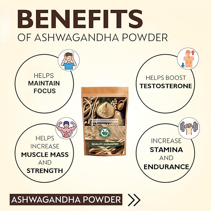 Ashwagandha Root Powder | Withania somnifera | Enhance Energy & Support Vitality (17.7 OZ | 500 gm)