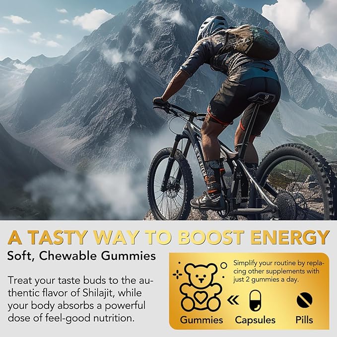 Pure Himalayan Shilajit Gummies for Men & Women, Rich in 85+ Micronutrients, 100% Natural & Organic Shilajit Gummies Shilajit for Men, Energy, Brain, Immunity Boost, No Added Sugar Non-GMO, 60 Count