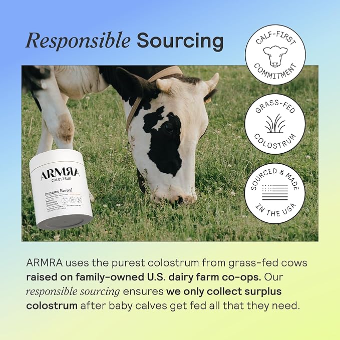 ARMRA Colostrum™ Premium Powder, Grass Fed, Gut Health Bloating Immunity Skin & Hair, Contains 400+ Bioactive Nutrients, Potent Bioavailable, Keto, Gluten & Fat Free (Vine Watermelon | 90 Servings)