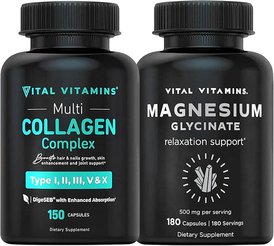 Vital Vitamins Multi Collagen Capsules + Magnesium Glycinate Capsules
