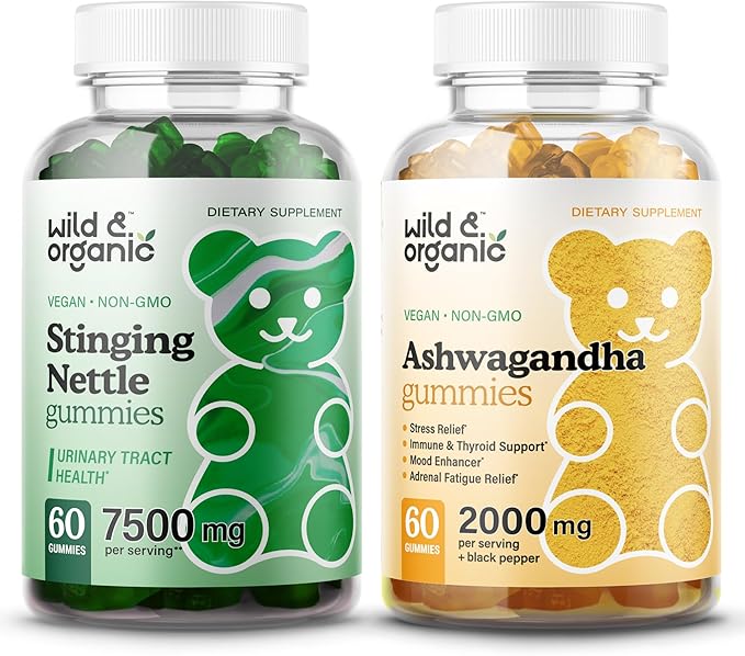Wild & Organic Stinging Nettle Root Gummies & Ashwagandha Gummies