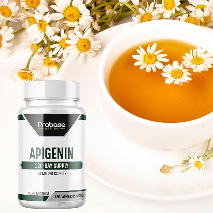 Ultimate Apigenin Capsules 50mg - Non-GMO, Vegan, Gluten Free - 4 Month Supply - Herbal Relaxation Support Formula