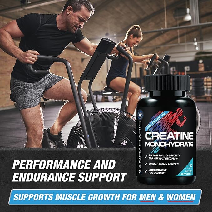 Creatine Monohydrate Capsules 3000mg – Micronized Creatine Supplement for Strength, Lean Muscle Growth, Workout Performance & Endurance Support – Athletic Recovery Support & Gluten Free – 120 Capsules