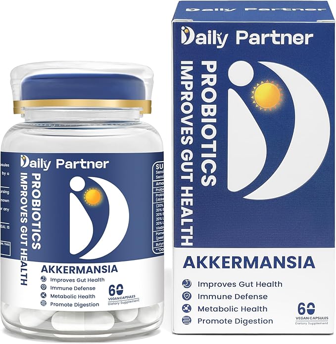 Akkermansia Probiotic with Butyrate, 30 Billion CFU Akkermansia Muciniphila Probiotics for GLP-1 Production, Supports Digestive & Gut Health for Women & Men, Delayed Release, 60 Count (Box Included)