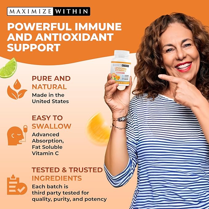 Liposomal Vitamin C Capsules - Enhanced Absorption, 60 Count