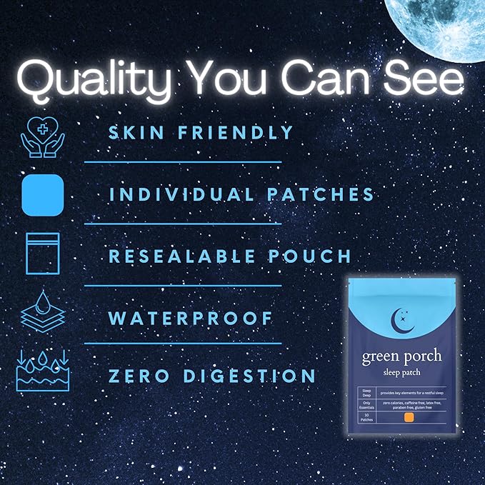 Sleep Patches – Natural Nighttime Support with Melatonin, Magnesium & L-Theanine | Skin-Friendly, Waterproof & Easy to Use | Promotes Relaxation for a Restful Night & Refreshed Mornings