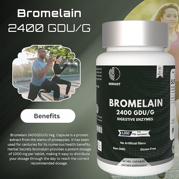 Bromelain 500mg | 2400 GDU/gram | Joint Support & Healthy Digestion | Non-GMO | Gluten Free 120 Capsules