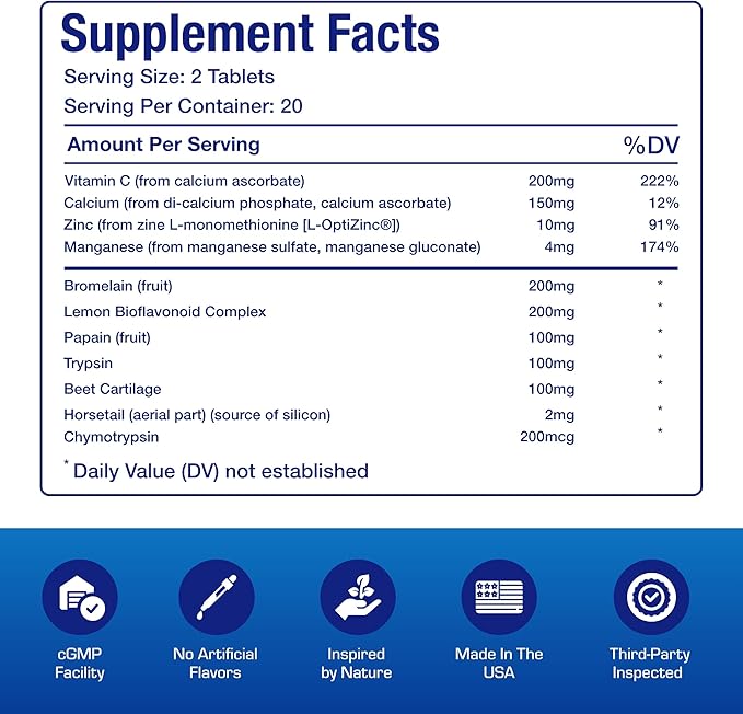 Cartilage Ligament and Tendon Supplement - Clinical Restorative Joint Support Formula with Bovine Cartilage Minerals & Proteolytic Enzymes for Comfort Mobility & Recovery Support - 20 Servings
