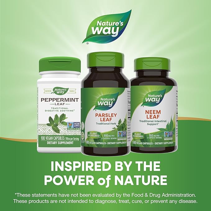 Nature's Way Premium Herbal Parsley Leaf Provides Chlorophyll, 100 Vegan Capsules