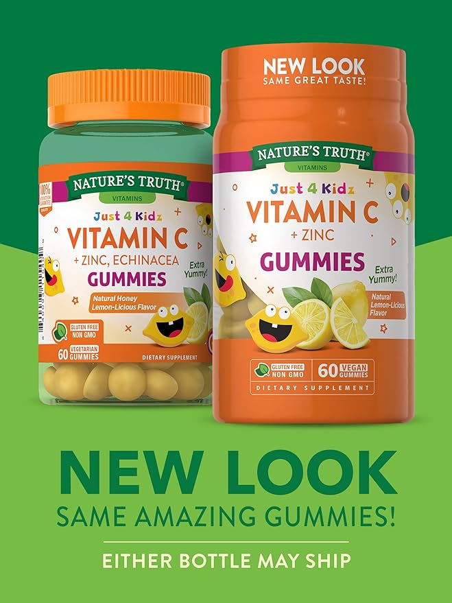 Nature's Truth Vitamin C Gummies for Kids | with Zinc | 60 Count | Vegan, Non-GMO & Gluten Free