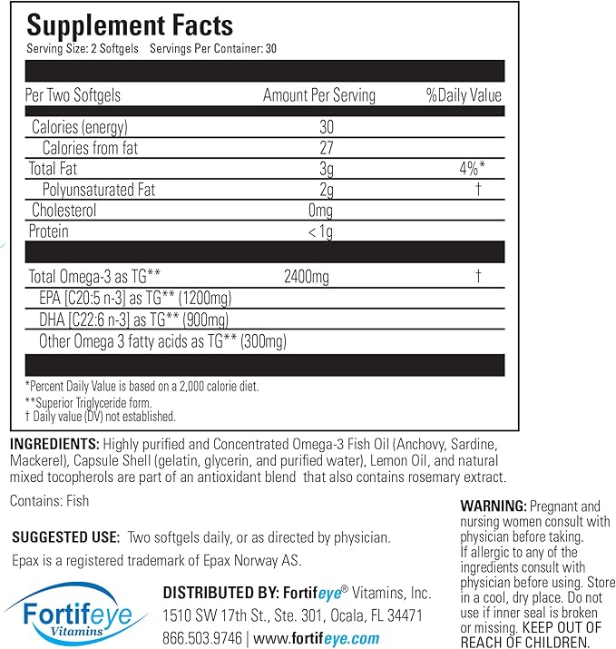 Super Omega-3 Max Fish Oil | 2400 mg Omega 3 | High Potency with EPA and DHA | Lemon Flavor 30 Servings