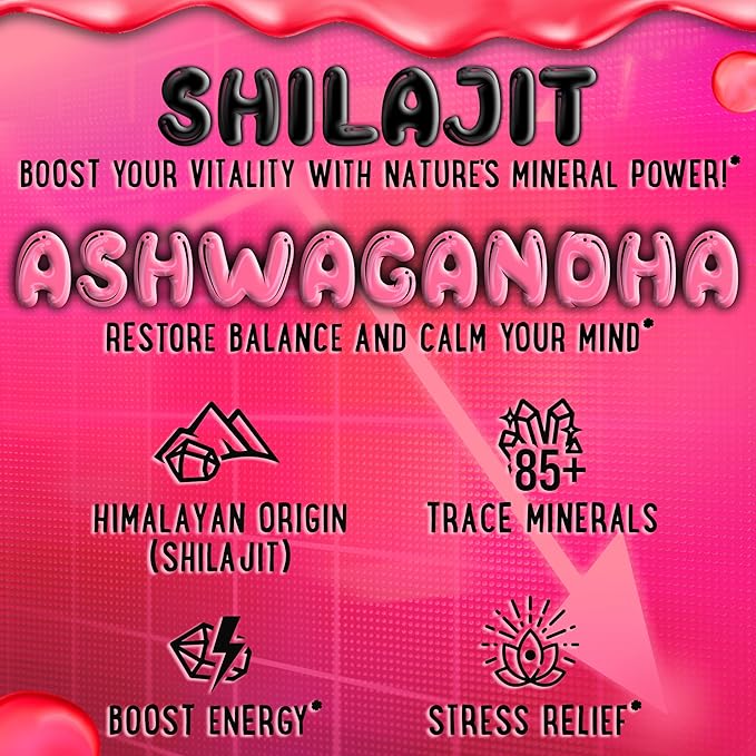 Pure Himalayan Shilajit Gummies - 100% Authentic Shilajit Reisin Extract for Men and Women with Ashwagandha and Shatavari - 60 Gummy - Apple & Kiwi and Strawberry & Banana Bundle