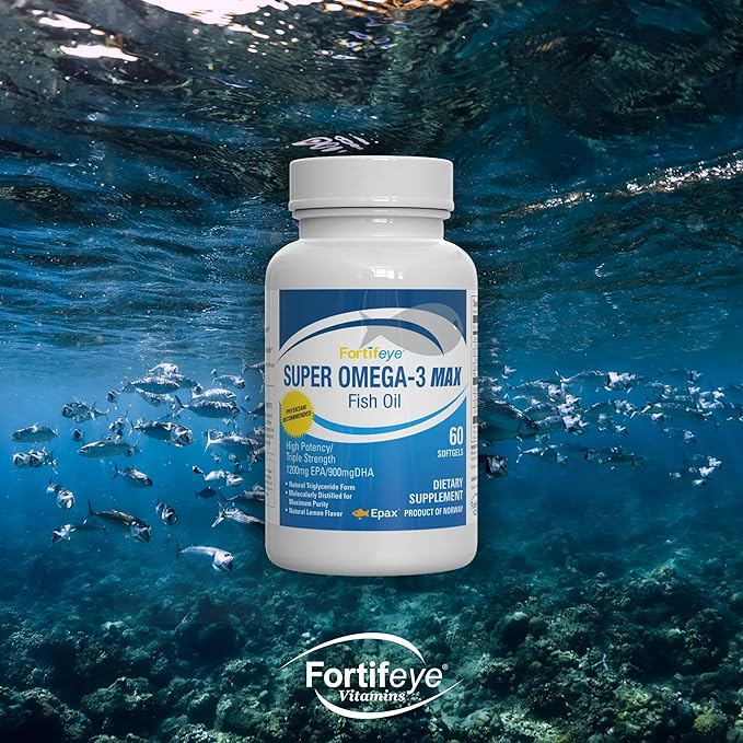 Super Omega-3 Max Fish Oil | 2400 mg Omega 3 | High Potency with EPA and DHA | Lemon Flavor 30 Servings