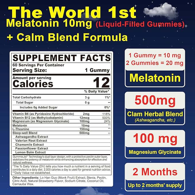Omega 3, Melatonin Gummies, 3 Pack