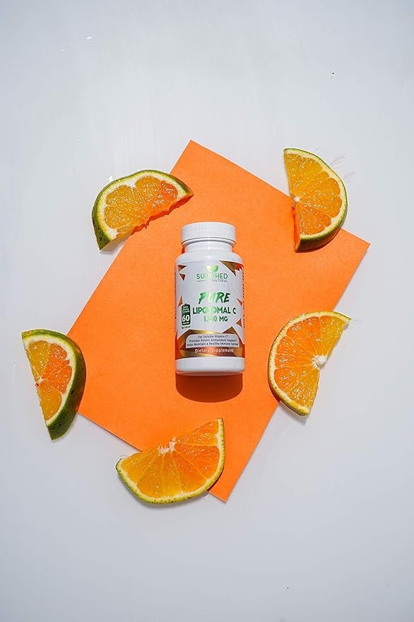 Pure Liposomal Vitamin C - 1200mg Immune System & Collagen Health Booster, Helps Anti Aging Skin Vitamins, Sodium Ascorbate, Sunflower Lecithin, Lypo Spheric - 60 Capsules