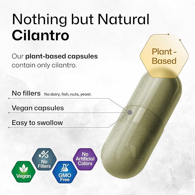 BIO KRAUTER Cilantro Supplement - 800 mg per Serving - 100 Cilantro Capsules - Rich Source of Antioxidants - Natural Cleansing & Detox - Vegan