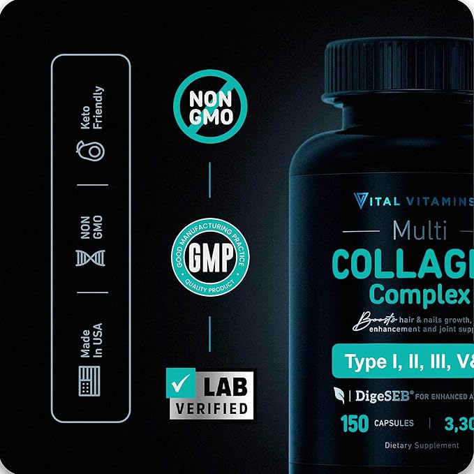 Vital Vitamins Multi Collagen Pills + Biotin Complex Pills