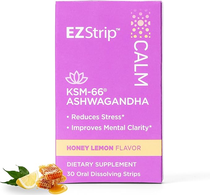Calm – KSM-66 Ashwagandha Oral Strips. Stress Relief 30 Pk