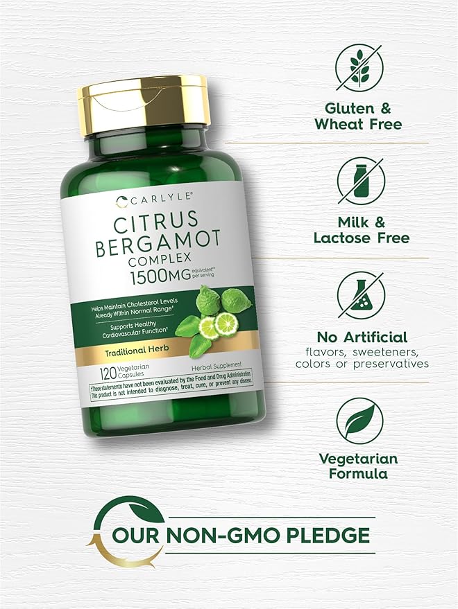 Carlyle Citrus Bergamot | 1500mg Complex | 120 Capsules | Non-GMO, Gluten Free Supplement