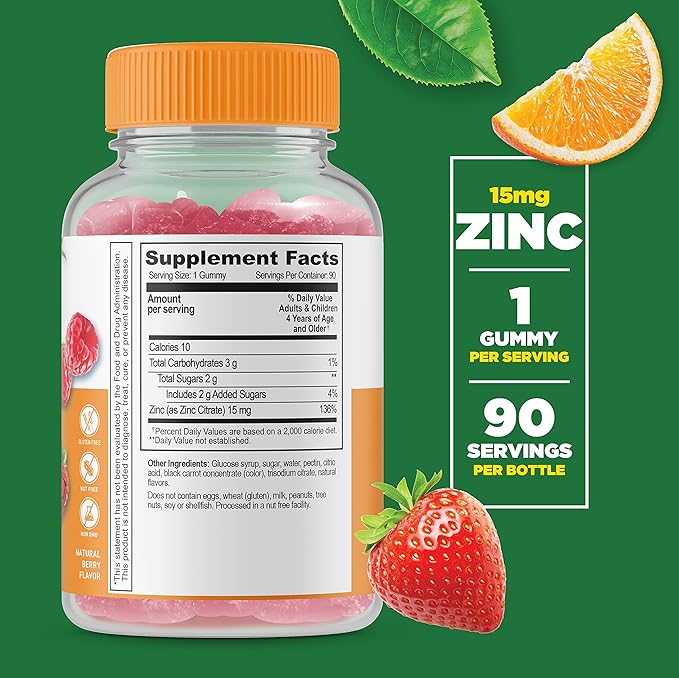 Lifeable Zinc 25mg Kids + Zinc Kids, Gummies Bundle - Great Tasting, Vitamin Supplement, Gluten Free, GMO Free, Chewable Gummy