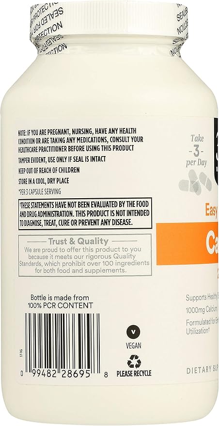 365 by Whole Foods Market, Calcium 1000Mg Magnesium 500Mg Easy Swallow, 250 Veg Capsules (Pack of 2)