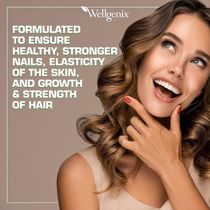 Wellgenix Purvana Hair, Skin, and Nails Vitamin Softgels for High Absorption - Double Strength 2500mcg Biotin, VIT A & B (90 Count) 2 Pack