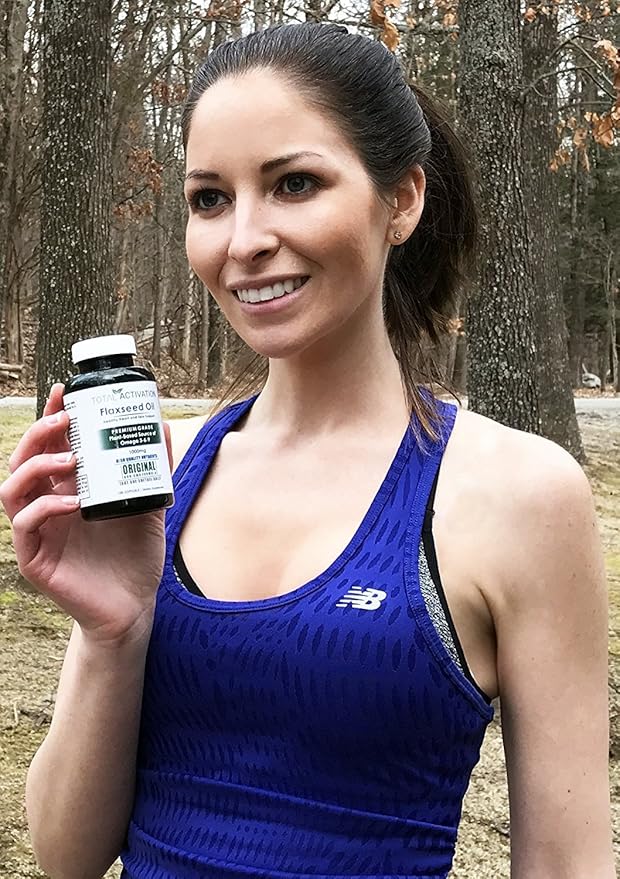Organic Flaxseed Oil 1,000 mg Omega-3, Immune System Booster with Omega 3,6,9 from Natural ALA, Supports Healthy Hair, Skin and Nails, 100 Rich Liquid Softgels Per Bottle