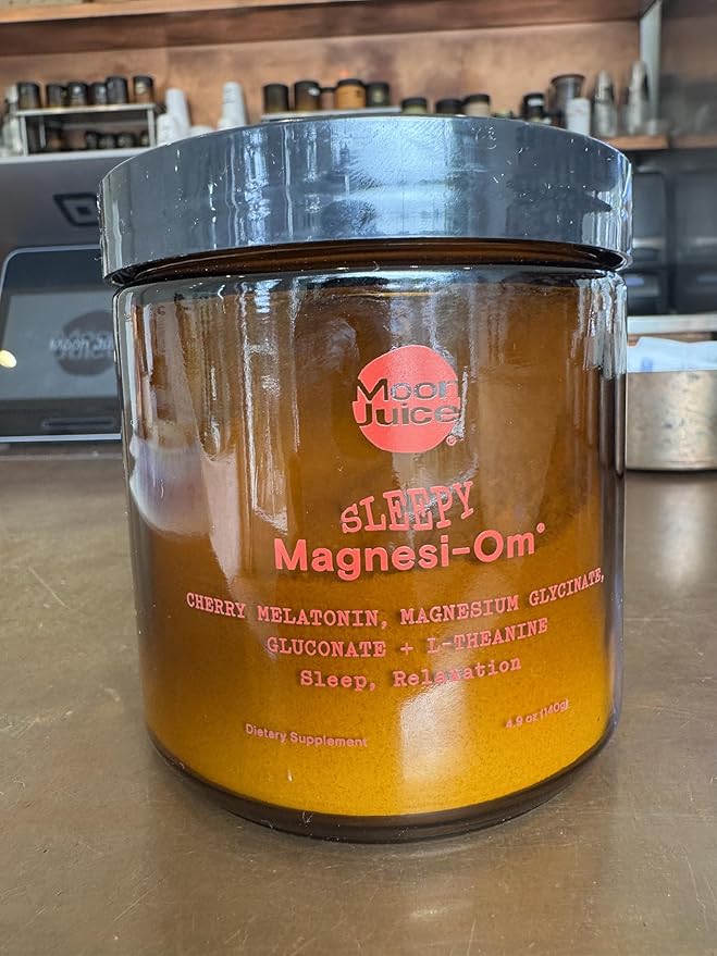 Moon Juice - Sleepy Magnesi-Om, Cherry - Jar (35 Servings) - Sleep Support Aid - Plant Based Melatonin, Magnesium & L-Theanine - 3rd Party Tested - 100% Traceable - Glass Jar - Vegan, Non GMO - 4.2oz