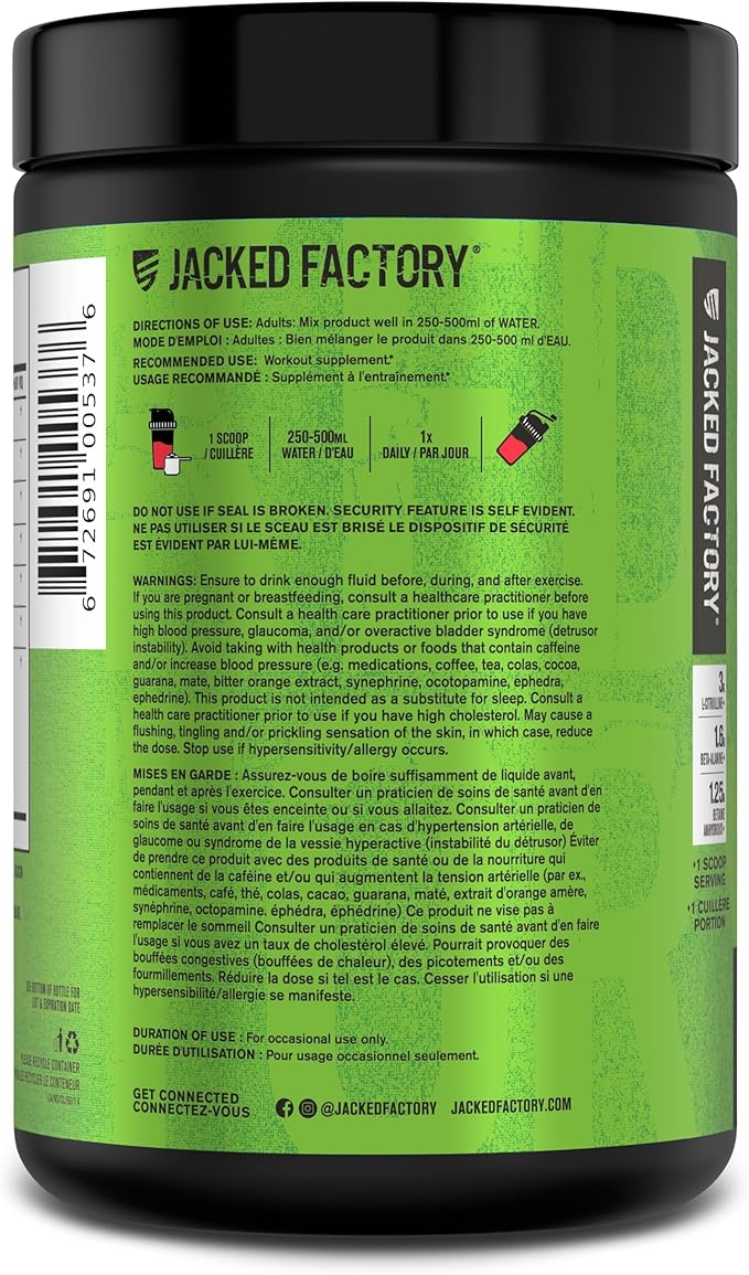 Jacked Factory NITROSURGE Pre Workout Supplement - Endless Energy, Instant Strength Gains, Clear Focus, Intense Pumps - Nitric Oxide Booster & Preworkout Energy Powder - 60 Servings, Cherry Limeade