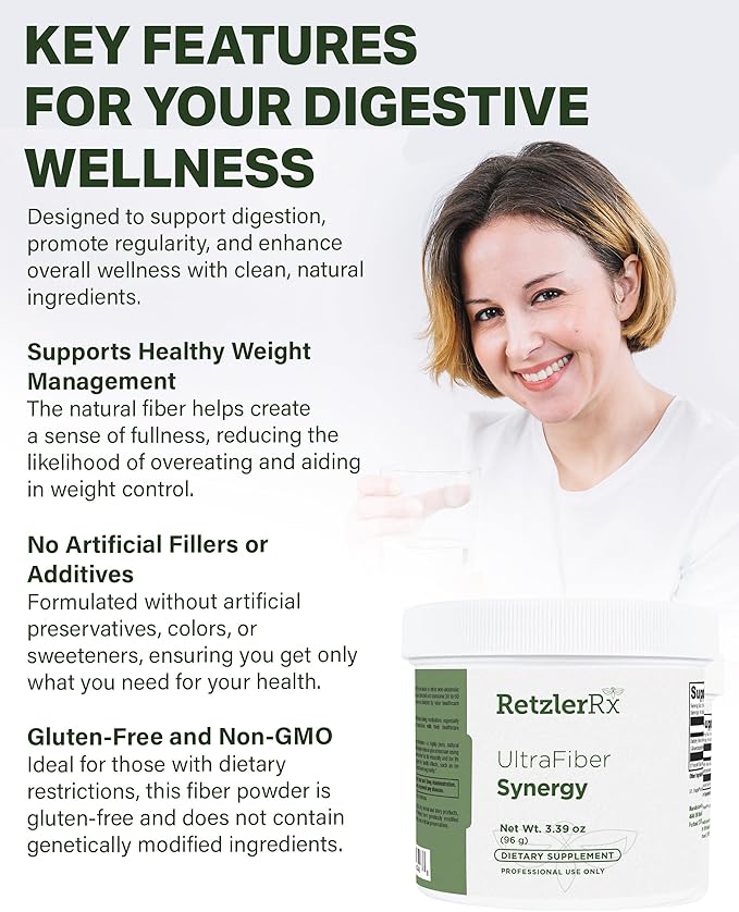 Ultra Fiber Lean Powder Supplement - Natural Soluble Propolmannan for Satiety & Digestive Health - Prebiotic Fiber for Bowel Regularity - Gluten-Free, Non-GMO Formula