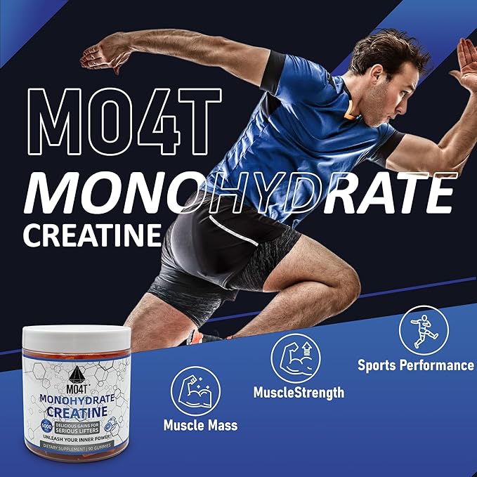 Creatine Monohydrate Gummies 5000 mg for Men & Women, Sugar Free Creatine Gummies- Sugar Free Creatine Gummies Orange Flavor - Gomitas de Creatina sin azucar.