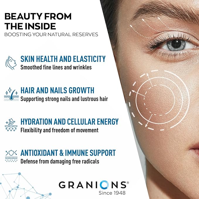 Marine Collagen Supplement Powder - Type I Hydrolyzed Marine Collagen Peptides, Protein, Biotin, Hyaluronic Acid, Vitamin C, Vital Antioxidants, Skin Supplements for Women - Pomegranate 9.7oz