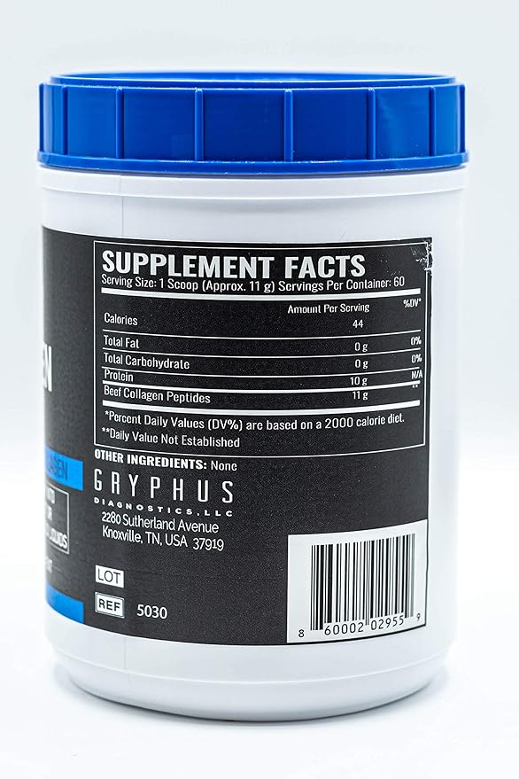 Collagen Peptides | Hydrolyzed Type 1 and 3 | 11 g Serving | 60 Servings | Pasture Raised