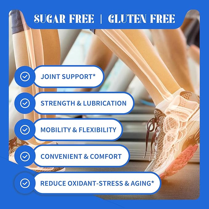 Glucosamine Chondroitin Gummies with MSM & Elderberry Extra Strength - Joint Support, Antioxidant Immune Support Supplement for Adults, Men & Women.60 Blueberry Gummies