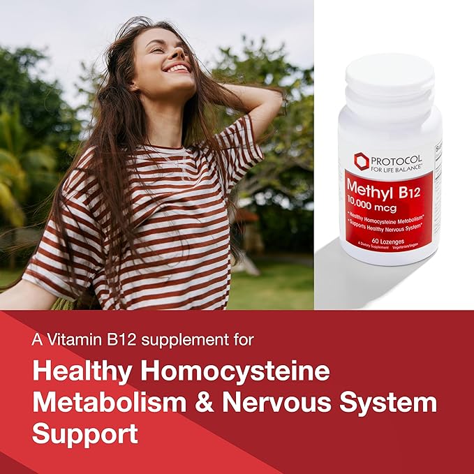 Protocol Methyl B12 10,000mcg - Vitamin B12 - Energy Support and Brain Supplement - 60 Lozenges