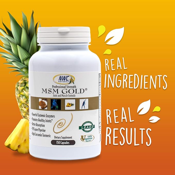 NWC Naturals MSM Gold Systemic Enzyme Supplement - 150 Cap - 2 Pack